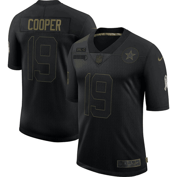 Men's Dallas Cowboys #19 Amari Cooper Black NFL 2020 Salute To Service Limited Stitched Jersey